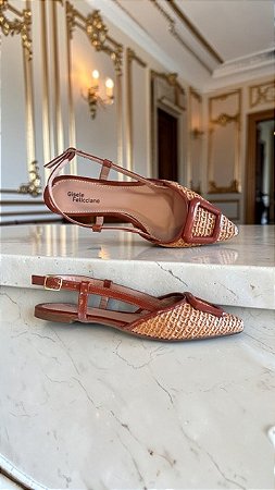 Sapatilha Slingback Juta & Capuccino