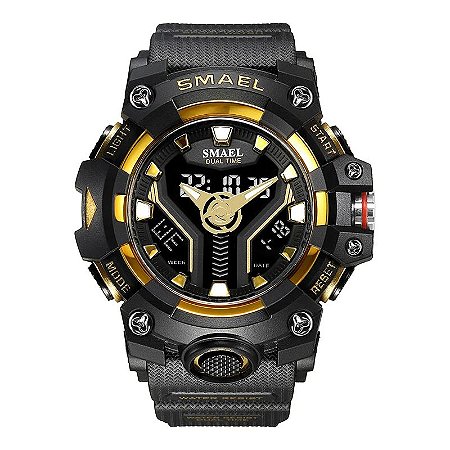 Relógio Masculino Smael Estilo Militar 8075 Black