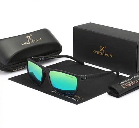 Óculos De Sol Kingseven C19 Uv400 Polarizado Black/green