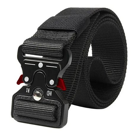 Cinto De Nylon Tático Militar De Engate Rápido Preto