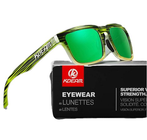 Óculos De Sol Esportivo Polarizado Kdeam C17 Mirror Green
