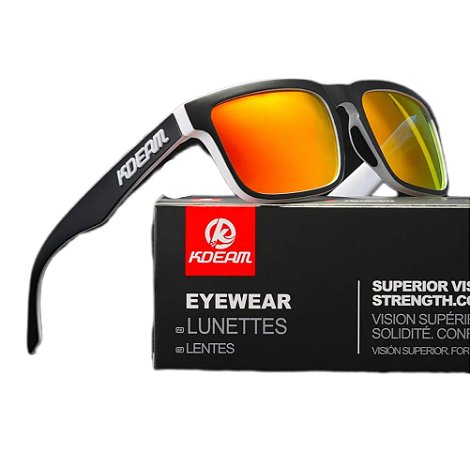 Óculos De Sol Esportivo Polarizado Kdeam C7 Mirrored Red