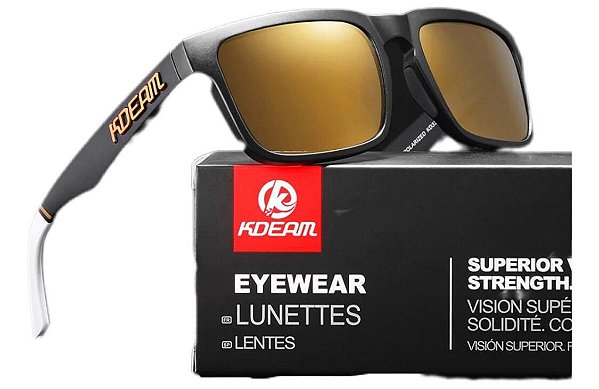 Óculos De Sol Esportivo Polarizado Kdeam C29 Mirrored Gold
