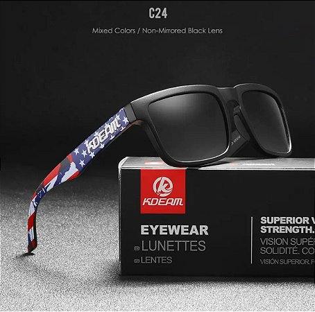 Óculos De Sol Esportivo Polarizado Kdeam C24 Black
