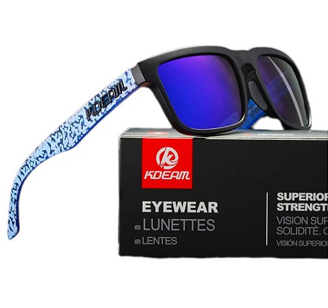Óculos De Sol Esportivo Polarizado Kdeam C10 Mirrored Blue