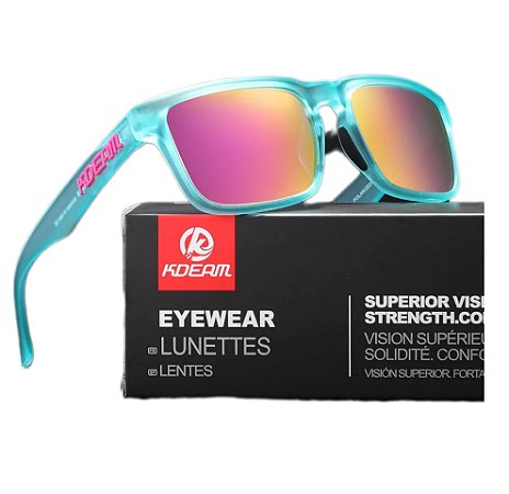 Óculos De Sol Esportivo Polarizado Kdeam C26 Mirrored Magenta