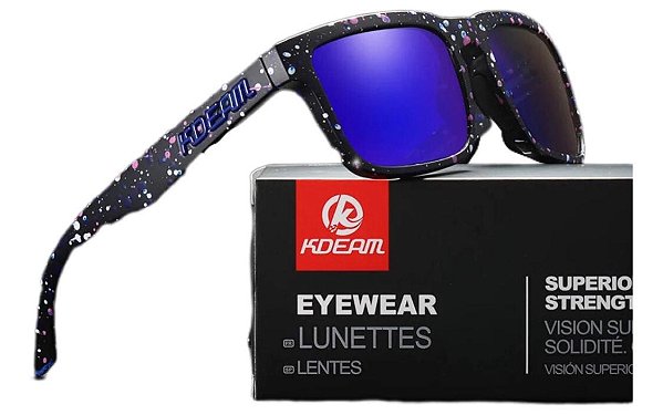 Óculos De Sol Esportivo Polarizado Kdeam C14 Mirrored Blue