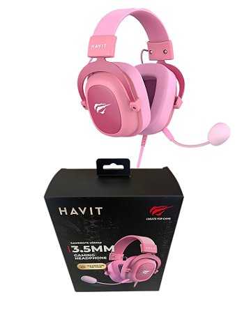 Headset Gamer Havit Gamenote H2002d Mic Removível Rosa