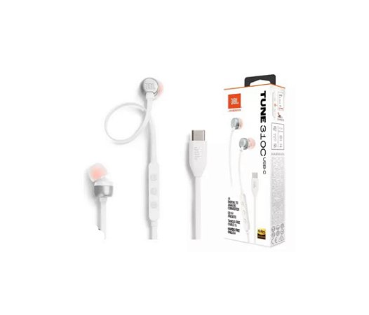 Fone De Ouvido Jbl Com Fio Tune 310c Usb C Jbl Branco