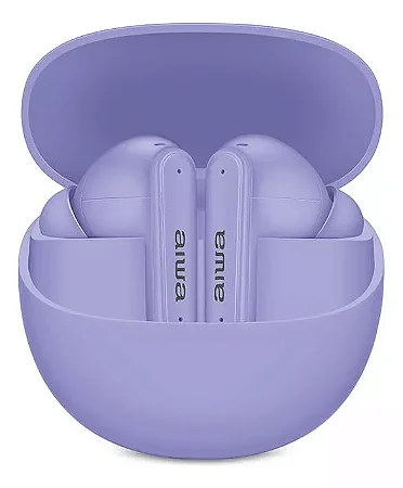 Fone De Ouvido Eardbud Aiwa Aws-eb-04-p Bluetooth Ipx4 Roxo