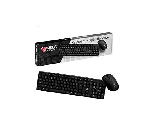Kit De Teclado E Mouse Com Fio Kross Cor Preto Ke-km400