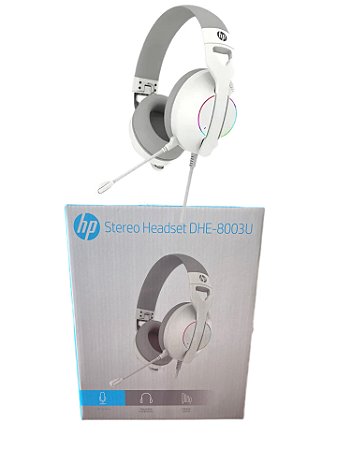 Fone De Ouvido Gamer Branco Hp Dhe-8003u Cancelador De Ruido