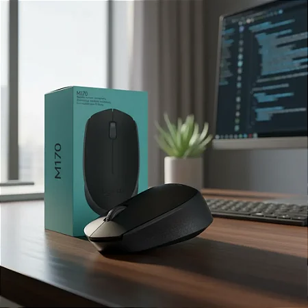 Mouse Wireless Logitech M170 Preto 1000dpi Ergonomico