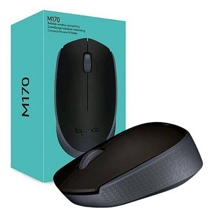 Mouse Wireless Logitech M170 Preto 1000dpi Ergonomico
