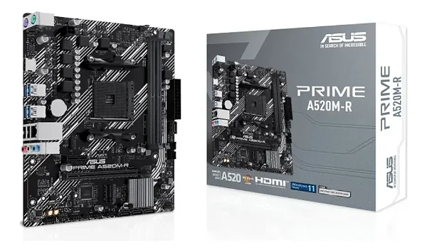 Placa Mãe Asus Prime A520m-r Am4 Ddr4 M.2 Chipset Hdmi Preto