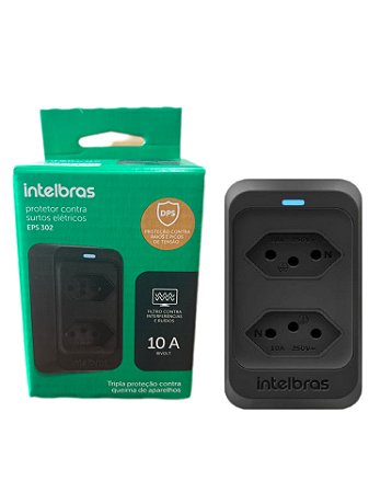 Protetor Elétrico Intelbras Eps 302 Preto - 2 Tomadas