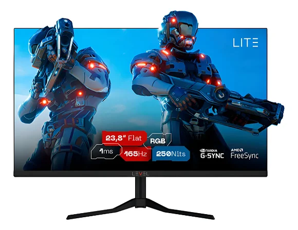 Monitor Gamer Level Lite 23.8 Eled 180hz 1ms Painel Ips - Preto