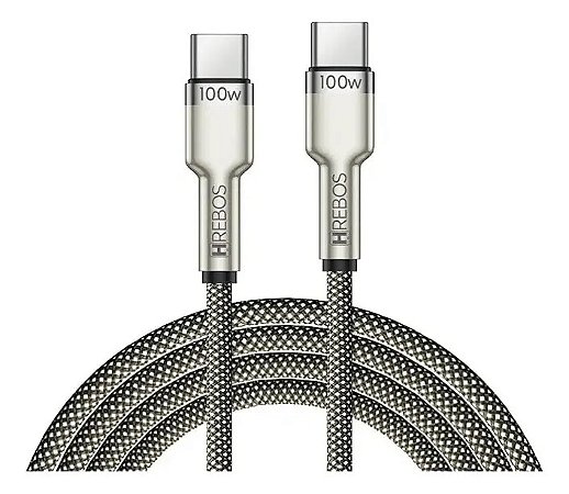 Cabo Carregador Celular Usb C Tipo C 1 Metro 100w Turbo Pro