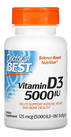 Vitamina D3 5000 Ui 180 Softgels Doctor Best Original
