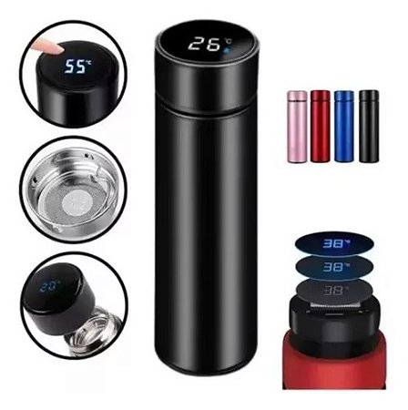 GARRAFA TÉRMICA COM SENSOR DE TEMPERATURA 500ML