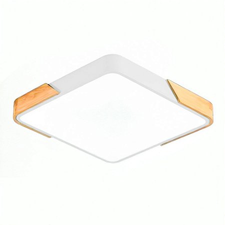 Plafon Wood LED 5x30x30cm Metal Multitemperatura Hevvy LY-8169S-WH