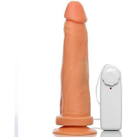 Pênis Real Dildo Longo Com Vibrador Ventosa 18,5x4,5cm A35