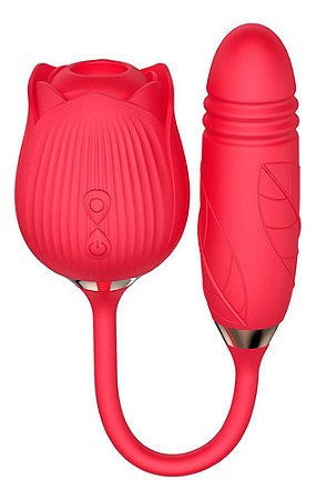 Vibrador Duplo Flexível Com Pulsação Vibração E Vai E Vem