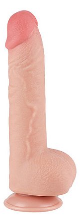 Pênis Real Dupla Camada E Ventosa Removível 24x4,3 Cm Pe081l