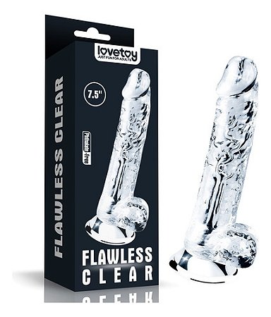 Pênis Em Jelly Translúcido Com Ventosa 19x3,5 Cm Pe096