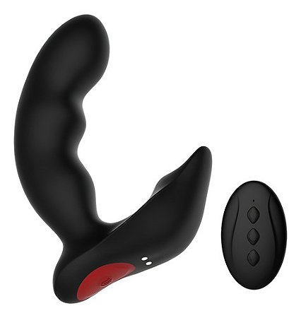 Vibrador Massageador De Prostata Com Dedilhar Recarregável Preto 9087