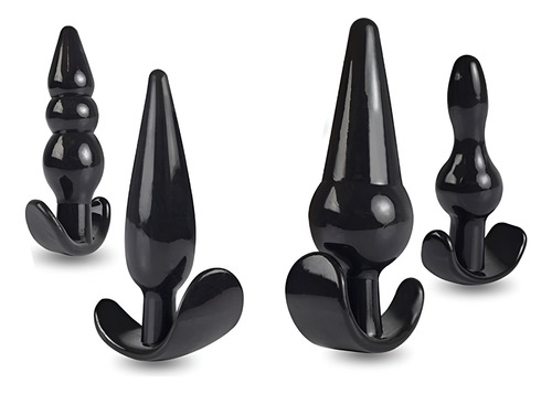 Kit Com 4 Plugs Anais Com Diferentes Formas E Tamanhos Ap031 Preto