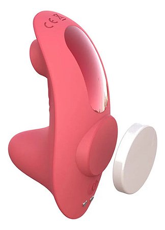 Vibrador De Calcinha Com Imã Controle Remoto E Sucção Me404 Rosa