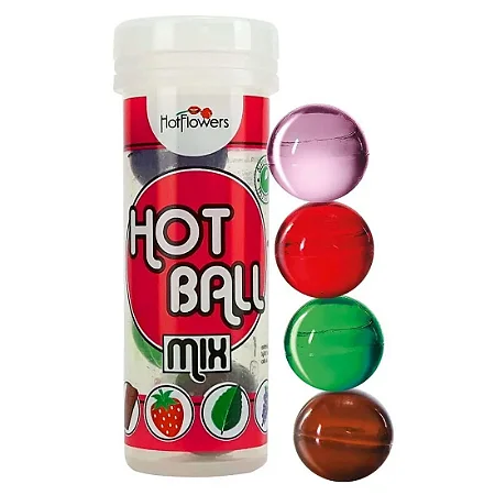 Hot Flowers Hot Ball Mix  Lubrificante Íntimo Beijável  HC 621