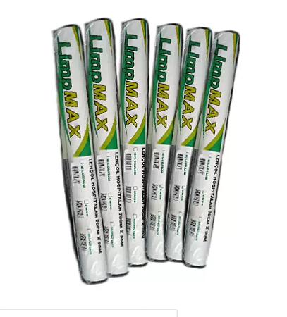 Lençol de Papel Hospitalar 70cmx50m Caixa LimpMax Branco