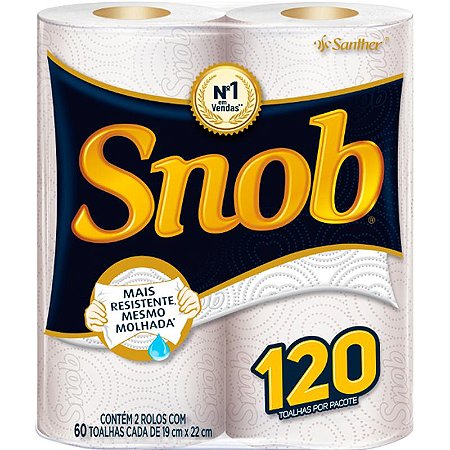 Papel Toalha Rolo Snob 2 Rolos Folha Dupla