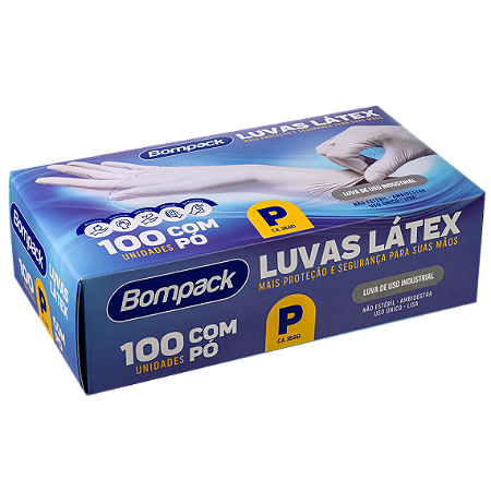 Luvas Látex com Pó Bompack Tam: P