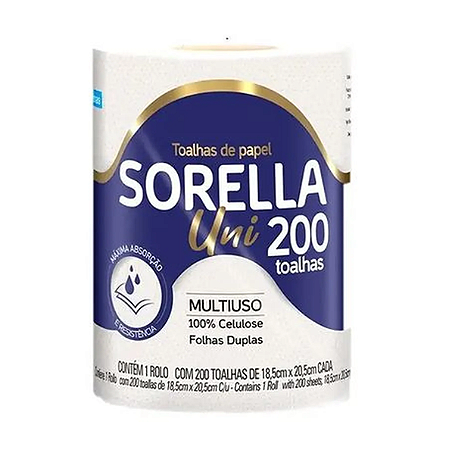 Papel Toalha 200 Folhas Sorella