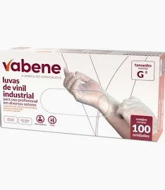 Luva Vinil S/ Pó Vabene G 100 Unidades