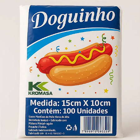 Saco Mini Hot Dog C/500 un 15x10cm Kromasa