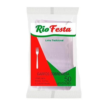 Garfo Desc Refeição Cristal 50un Rio Festa