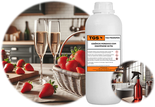 Essência Morango com Champagne Ultra para fabricar desinfetante
