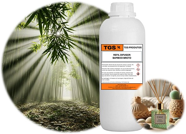 Essência Refil Bamboo Broto para Difusor Varetas (Pronta para uso em até 8 m²)