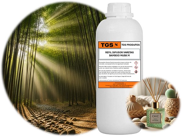 Essência Refil Bamboo M Musk Plus para Difusor Varetas (Pronta para uso em até 15 m²)