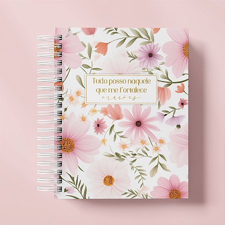 Caderno Devocional - Floral Rosa