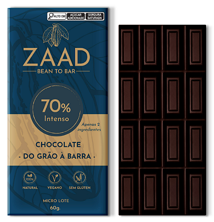 Chocolate 70% Intenso 60g - ZAAD