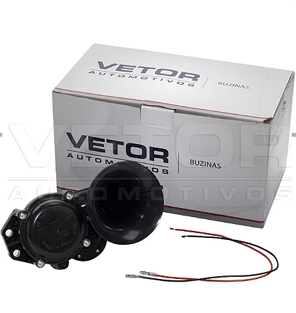 BUZINA 1 CORNETA PRETA 12V P/CAMINHAO VETOR VT047