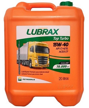 ÓLEO LUBRIFICANTE PETROBRAS LUBRAX TOP TURBO 15W40 20L