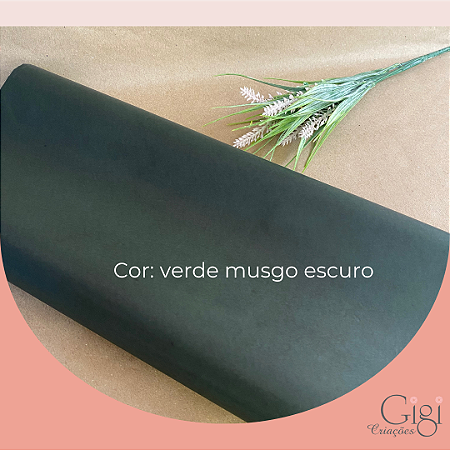 Papel de seda verde musgo escuro