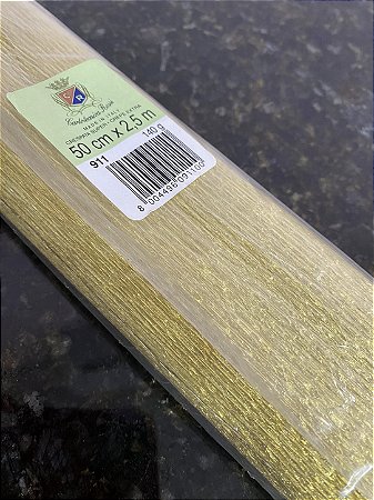 Papel Crepom Italiano Metalizado Rossi 140g