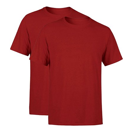 Kit 2 Camisetas Premium Vinho Masculina Lisa 100% Algodão